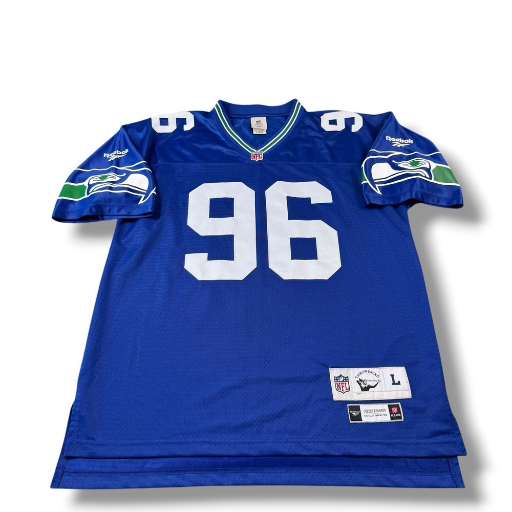 Reebok NFL Gridiron Classic Seattle Seahawks #96 Cortez Kennedy Retro Jersey L